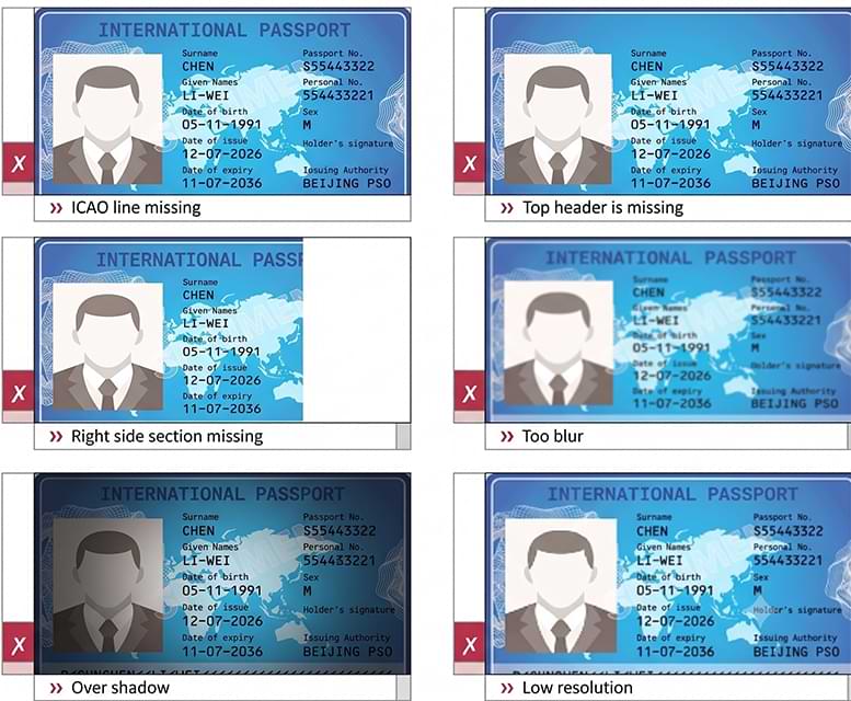 Sample Uzbekistan e-Visa passport biodata page with photo, personal details and MRZ